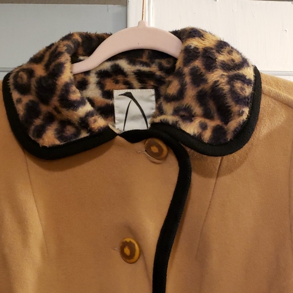 Vintage Leopard Wool Coat Pinup Style - Picture 3 of 8